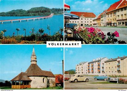 Voelkermarkt Edling Stausee mit Bruecke Hauptplatz Karner Neuer Stadtteil