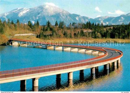 Voelkermarkt Fliegeraufnahme Bruecke mit Petzen Stausee