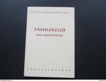 AK Österreich 1930 / 40er Jahre Leporello Stift Kremsmünster Tassilokelch und Gunthergrab. Umschlag mit 6 Postkarten!