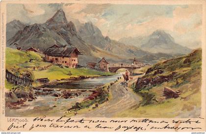 Österreich - Lermoos (T) Illustration des Dorfes und der Umgebung