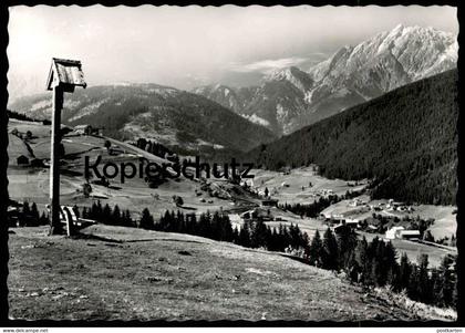 ÄLTERE POSTKARTE OBERGAIL UND ROSSBACH MIT LIENZER DOLOMITEN WEGKREUZ LESACHTAL STEMPEL LIESING ÖSTERREICH AUSTRIA