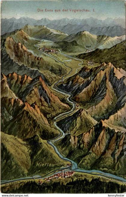 Die Enns aus der Vogelschau