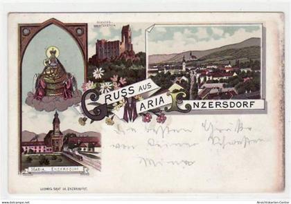 39006103 - Gruss aus Maria Enzersdorf.  Maria Enzersdorf Madonna Schloss Liechtenstein Gesamtansicht gelaufen, sehr fru
