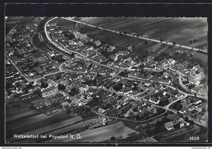 AK Poysdorf /N.-Oe., Wetzelsdorf, Fliegeraufnahme