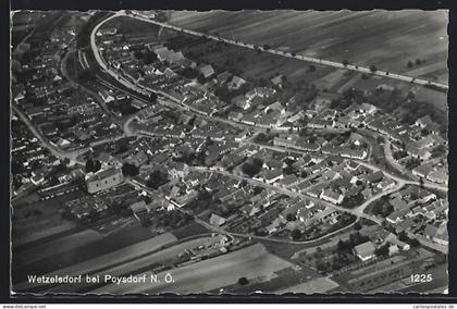 AK Poysdorf, Wetzelsdorf vom Flugzeug aus