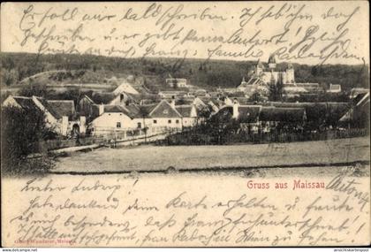 CPA Maissau in Niederösterreich, Blick über die Dächer, Schloss Abensperg Traun