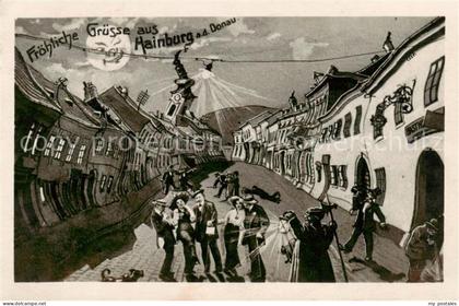 Hainburg Donau Froehliche Gruesse Kuenstlerkarte