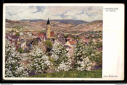 Künstler-AK Langenlois am Kamp, Gesamtansicht mit Kirche