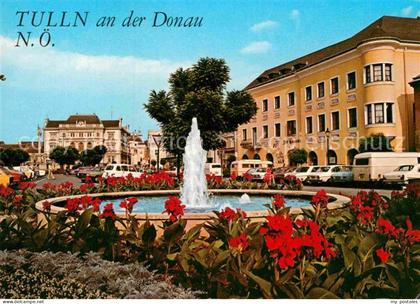 Tulln Donau Brunnen Marktplatz Blumen und Messestadt