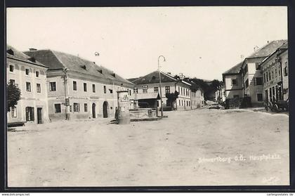 AK Schwertberg /O. Ö., Gasthof zum Kino v. Rudolf Kaindlstorfer, Lederhandlung, Hauptplatz