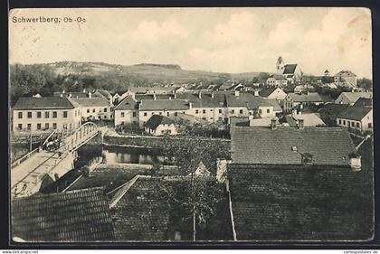 AK Schwertberg /O.-Ö., Totalansicht mit Brücke u. Kirche aus der Vogelschau