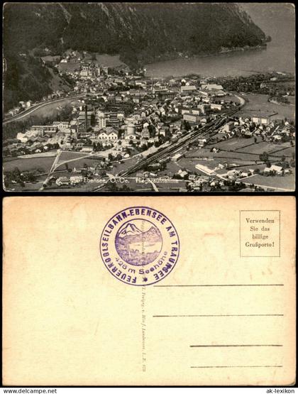 Ansichtskarte Ebensee Luftbilder Ebensee Fliegeraufnahme 1930
