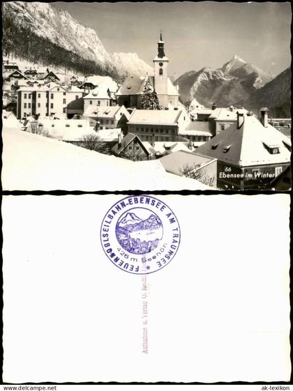 Ansichtskarte Ebensee Panorama Ebensee im Winter 1960