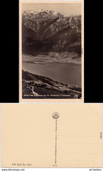 Sankt Wolfgang Salzkammergut  Schafberg auf St. Wolfgang und Dachstein 1938