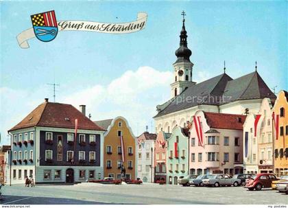 Schaerding Schaerding Inn AT Stadtplatz mit Stadtbrunnen und Stadtpfarrkirche