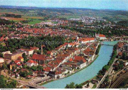 Steyr Enns Oberoesterreich AT Enns Fluss Altstadt Kirche Bruecke Industrie Vogel