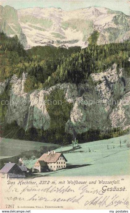 Windhaag Perg Panorama Hochtor mit Wolfbauer und Wasserfall Gesaeuse Ennstaler A