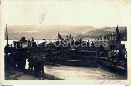 Pöchlarn Überfahrt des Trauerkondukts Franz Ferdinand funeral transport RARE! old postcard - 09.07.1914 - Austria - used