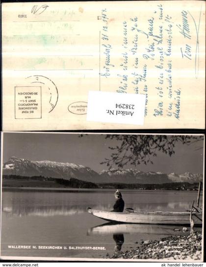 238294,Wallersee See m. Seekirchen u. Salzburger-Berge Partie Ruderboot