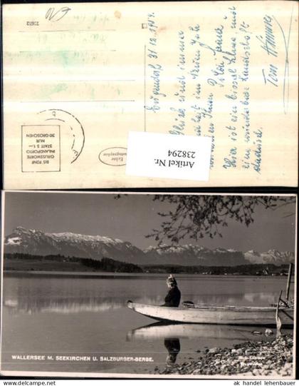 238294,Wallersee See m. Seekirchen u. Salzburger-Berge Partie Ruderboot