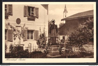 AK Henndorf am Wallersee, Partie am Denkmal