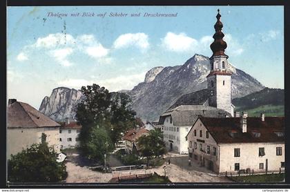 AK Thalgau, Ortsansicht mit Blick auf Schober & Drachenwand