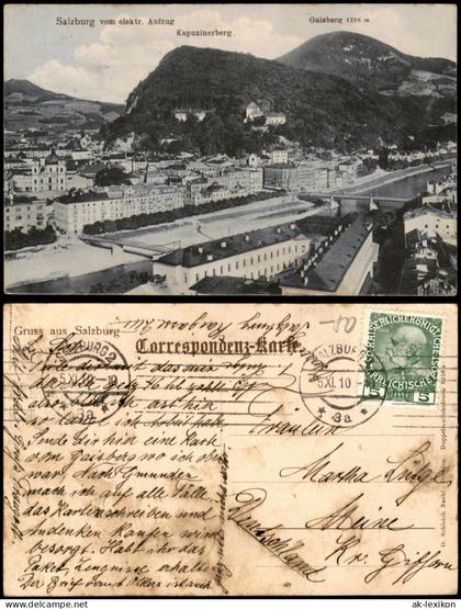 Ansichtskarte Salzburg Kapuzinerberg. Gaisberg Stadt 1910