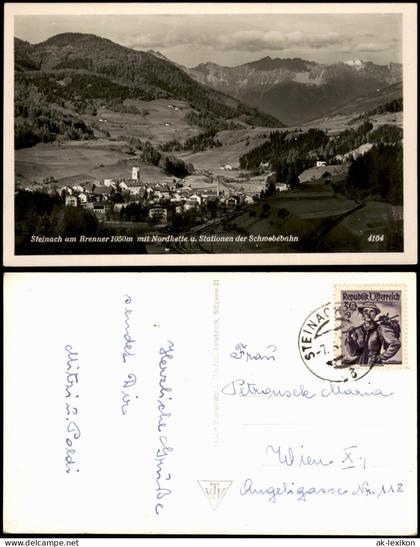 Ansichtskarte Steinach (Brenner) Steinach am Brenner mit Nordkette 1953