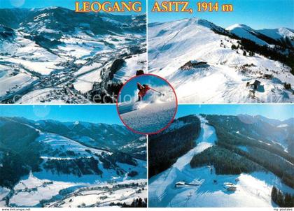 Leogang Fliegeraufnahme mit Asitz Liftanlagen
