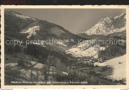 Muehlbach Hochkoenig mit Schneeberg und Dientner Sattel