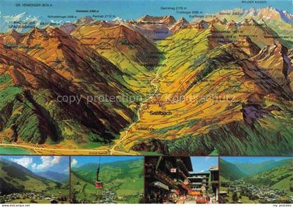 Saalbach -Hinterglemm Pinzgau-Pongau AT Panoramakarte Saalbach Schattberg Seilba