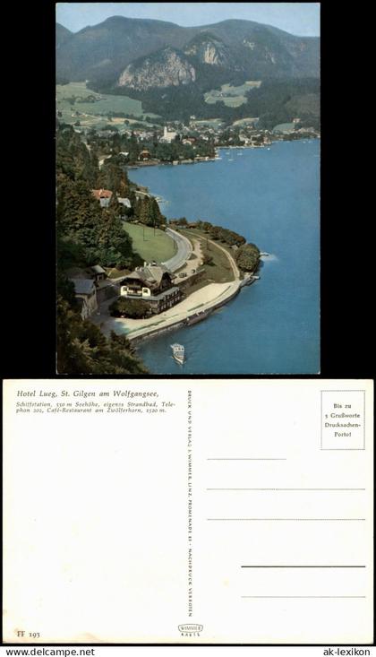 Sankt Gilgen St. Gilgen Panorama Ansicht Blick Hotel Lueg am Wolfgangsee 1955