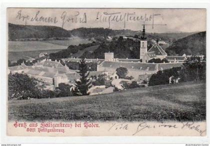 39006191 - AK Guss aus Heiligenkreuz bei Baden. Stift Heiligenkreuz gelaufen, sehr fruehe Karte da Anschriftseite noch