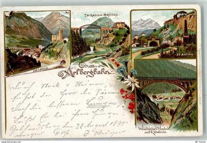 6754 Klösterle Lithographie Burg Landeck St. Anton Wäldlitobel Viadukt A... - 13622657