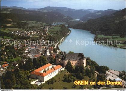 Grein Donau Oberoesterreich Fliegeraufnahme mit Schloss