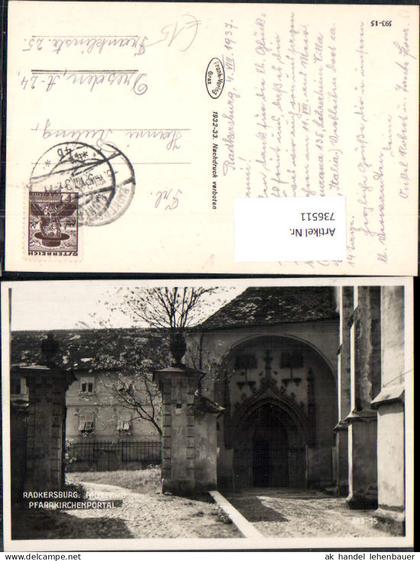 736511 Foto AK Bad Radkersburg Pfarrkirchenportal Kirche Eingang