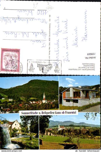 739669 Mehrbild AK Gams ob Frauenthal Bad Gams Ansicht Kirche Kipperquellen Hubertusquellen