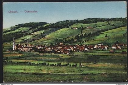 AK Obdach /Obersteier., Panorama mit Dorf und Kirche
