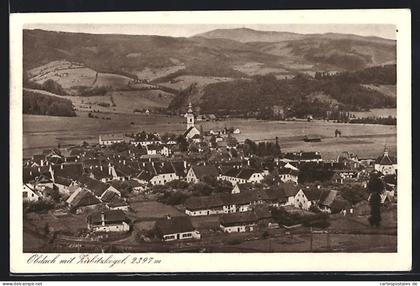AK Obdach, Ortsansicht mit dem Zirbitzkogel