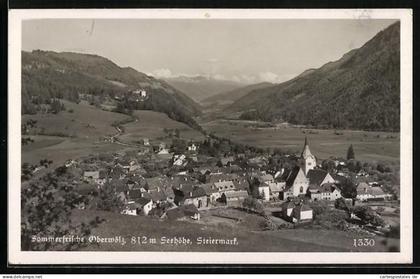 AK Oberwölz, Totalansicht mit Blick durchs Tal