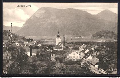 AK Scheifling, Ortsansicht mit Berghintergrund