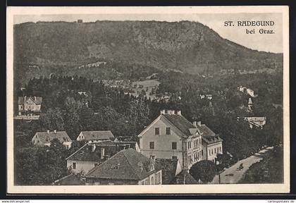 AK St. Radegund, Ortsansicht mit Bergpanorama