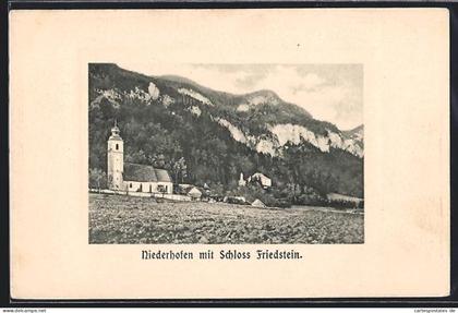 AK Stainach, Niederhofen, Schloss Friedstein mit Kirche