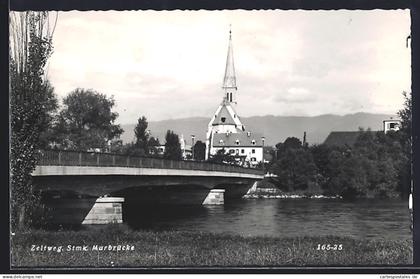 AK Zeltweg /Stmk., Kirche mit Murbrücke