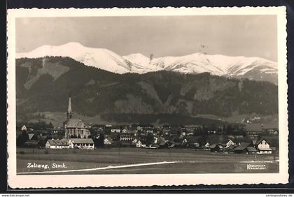 AK Zeltweg, Totalansicht mit Gebirge