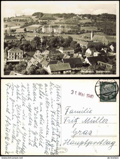 Ansichtskarte Feldbach Steiermark Stadtpartie 1940