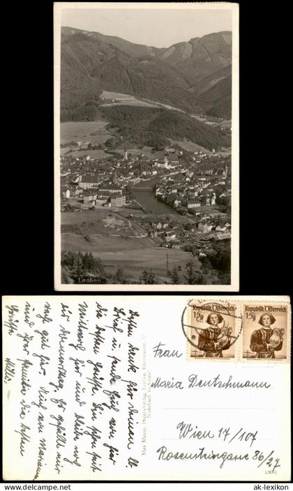 Ansichtskarte Leoben Gesamtansicht von Leoben 1950