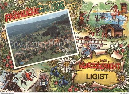 Ligist Lustige Karte mit Fliegeraufnahme