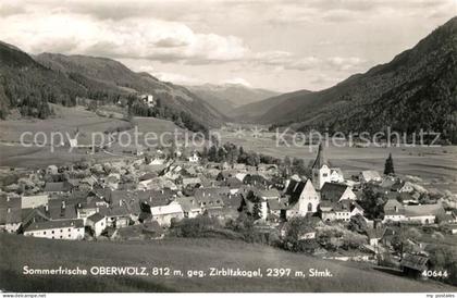 Oberwoelz Stadt Panorama Blick gegen Zirbitzkogel Sommerfrische