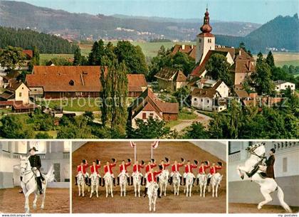 Piber Koeflach Ortsansicht mit Kirche Lipizzanergestuet Quadrille